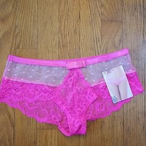 NWT, Seven 'til Midnight pink lace panties, Large